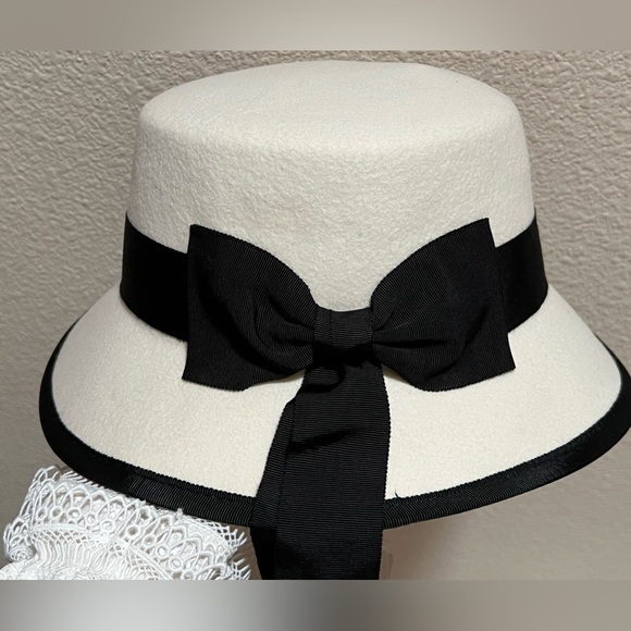 100% Wool, Elegant Cream and Black Women\'s Hat main image 6